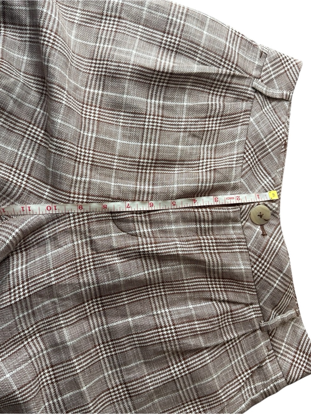Maeve Anthropologie Plaid Wide Leg Pants Brown Trouser Size 8 - Picture 4 of 11